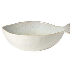 Dori Coastal Beach Beige Stoneware Seabream Serving Bowl