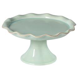 Cook &amp; Host Modern Blue Stoneware Footed Cake Plate - 9''