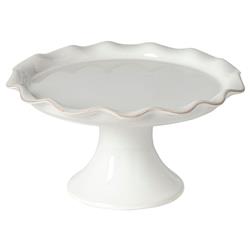 Cook & Host Modern White Stoneware Footed Cake Plate - 9''