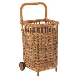 Camilla Coastal Beach Natural Handwoven Rattan Floor Basket - Small