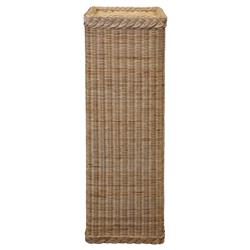 Cailee Coastal Beach Natural Handwoven Faux Rattan Outdoor Plinth Pedestal - 43"