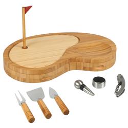 Kairos Modern Classic Brown Bamboo Golf Cheese Cutting Board