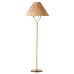Belle Coastal Beach Natural Rattan Floor Lamp