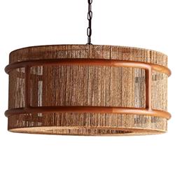 Nolan Coastal Beachwood Frame Natural Jute Chandelier
