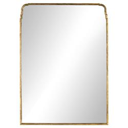 Loren French Country Antique Gold Metal Arched Floor Mirror - 72&quot;