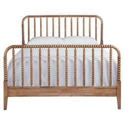Lynda Coastal Beach Brown Wood Spindle Bed - Queen