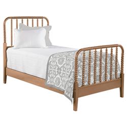 Lynda Coastal Beach Brown Wood Frame Spindle Bed - Twin