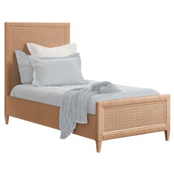 Kalea Coastal Beach Honey Brown Woven Rattan Frame Classic Bed - Twin