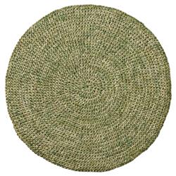 Emmy Coastal Beach Green Crochet Round Placemat - Set of 4