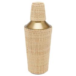 Barth Coastal Beach Natural Raffia Gold Cocktail Shaker