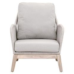 Lorry Coastal Beach Taupe Woven Rope Grey Teak Wood Outdoor Lounge Arm Chair