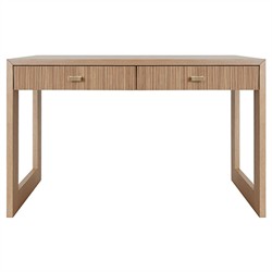 Worlds Away Larkin Modern Classic Natural Wood Brass Rectangular Desk