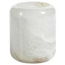 Fia Modern Classic White Solid Alabaster Candleholder - Extra Large