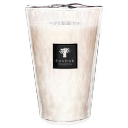 Baobab Collection White Pearls Modern Classic Glass Scented Candle - Extra Large|