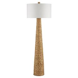 Elliot Coastal Beach Natural Water Hyacinth Column Floor Lamp