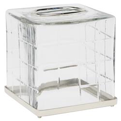 Pigeon and Poodle Argos Modern Textured Glass Nickel Accent Tissue Holder