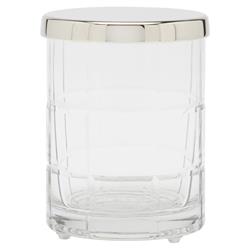 Pigeon and Poodle Argos Textured Glass Nickel Accent Bath Canister - Small