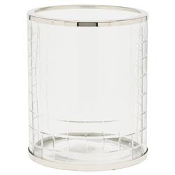 Pigeon and Poodle Argos Modern Textured Glass Nickel Accent Waste Basket