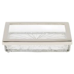 Pigeon and Poodle Argos Modern Textured Glass Nickel Accent Soap Dish