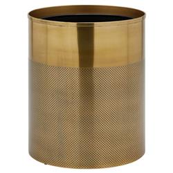 Pigeon and Poodle Hagen Antique Brass Stainless Steel Round Waste Basket