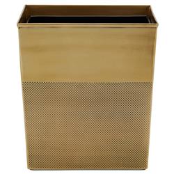 Pigeon and Poodle Hagen Antique Brass Stainless Steel Rectangular Waste Basket