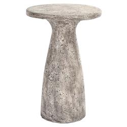 Eduard Industrial Loft Light Grey Concrete Round Outdoor Drink Side Table