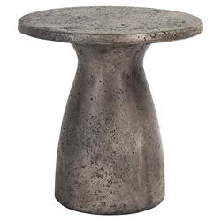 Eduard Industrial Loft Dark Grey Concrete Round Pedestal Outdoor Side Table