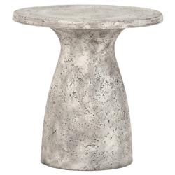 Eduard Industrial Loft Light Grey Concrete Round Pedestal Outdoor Side Table