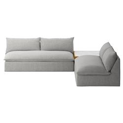 Cee Grey Upholstered 2 Piece Outdoor Sectional with Coffee Table - 117"Wx117"D