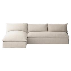 Cee Modern Classic Beige Upholstered 2 Piece Outdoor Sectional - 111"Wx72"D