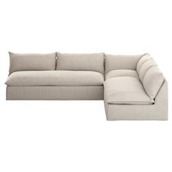 Cee Modern Classic Beige Upholstered 3 Piece Outdoor Sectional - 114"Wx114"D