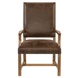 Allison Rustic Lodge Brown Upholstered Leather Wood Frame Dining