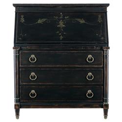 Barry Updated Traditional Black Cherry Wood Secretary Desk