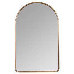 Alaina Industrial Gold Metal Frame Arch Wall Mirror