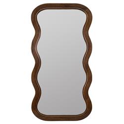 Haven Coastal Beach Walnut Mango Wood Frame Floor Mirror