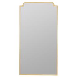 Lucille Hollywood Regency Gold Metal Frame Leaner Floor Mirror
