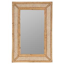 Maya Coastal Natural Rattan Beveled Frame Wall Mirror