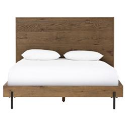 Alina Rustic Lodge Brown Wood Dark Grey Iron Bed - Queen