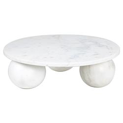 Marlow Modern Classic White Marble Round Decorative Tray - Small