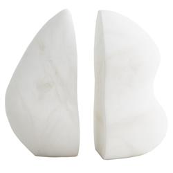 Maeve Modern White Alabaster Bookends - Pair