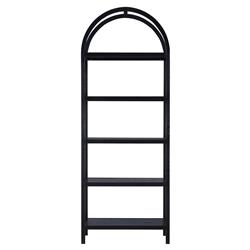 Klara Modern Classic Black Oak Wood Open Back Arched Bookcase