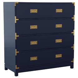 Marianne Modern Classic Blue Mahogany Gold Hardware 4 Drawer Dresser | Kathy Kuo Home Marianne Modern Classic Blue Mahogany Gold Hardware 4 Drawer Dresser | Kathy Kuo Home