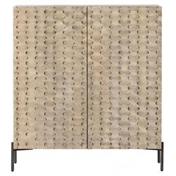 Harrison Global Bazaar Grey Mango Wood Iron Legs Bar Cabinet