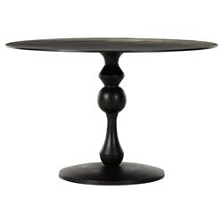 Daniel Updated Traditional Black Aluminum Round Bistro Dining Table - 48&quot;