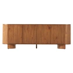 Paris Modern Classic Brown Solid Acacia Wood Oval Sideboard