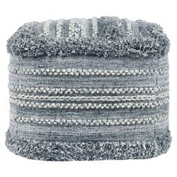 Aaron Coastal Beach Blue Textured Detail Performance Square Pouf