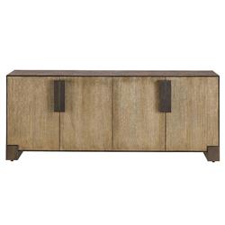 Ethan Rustic Lodge Brown Oak Bronze Metal Sideboard