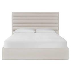 Tristan Modern Classic Off White Upholstered Tufted Bed - Queen