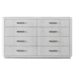 Tristan Modern Classic White Wood Silver Metal Double Dresser