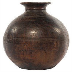 Phil Rustic Lodge Brown Wood Decorative Table Vase